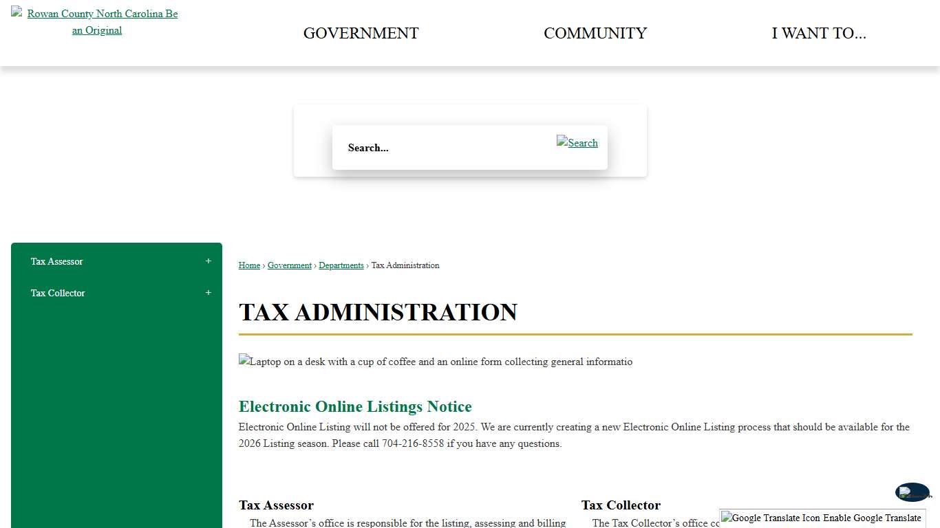 Tax Administration Rowan County